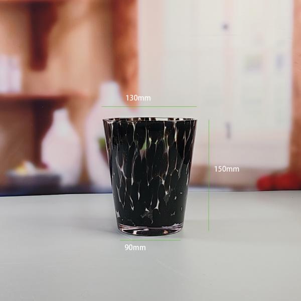 Handmade Amber Glass Vase Modern Unique Vase for Table Centerpiece Decorative Flower Vases for Home Office Wedding(S size)