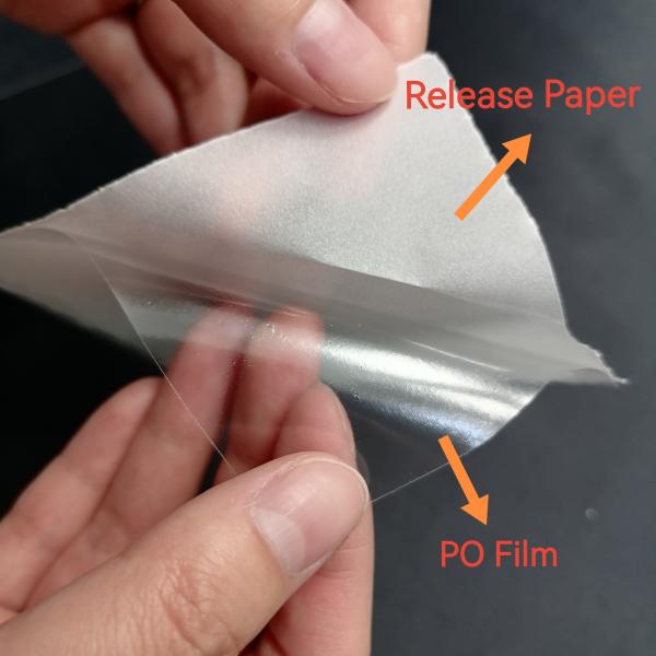0.08mm PO горячее плавят склеивающую пленку для ПОЛИУРЕТАНА текстильной ткани