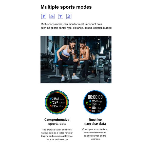 дозор DT 1.39inch 454x454 HD IP68 водоустойчивый ECG умный для спорта тарифа сердца