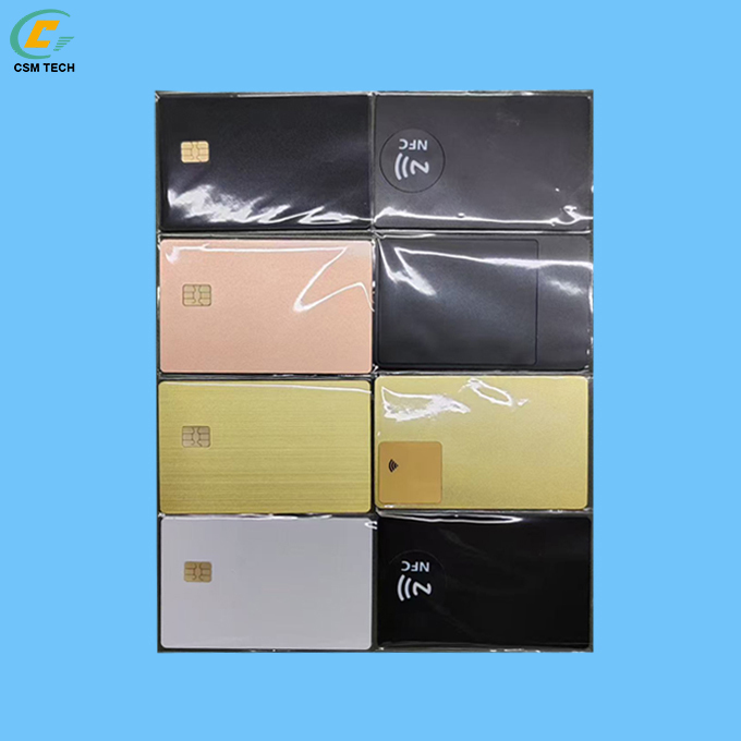 Stainless Steel Contact IC Chip Metal Card with 0.8mm Thickness and Customizable Colors for Business Use