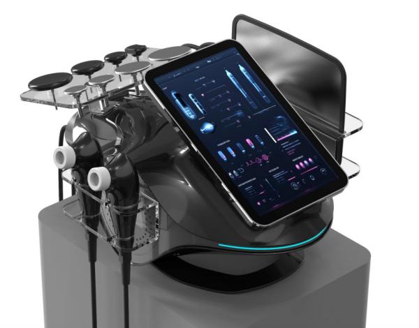 Hazeon 448kHz Tecar Therapy RET CET Body Firming Device Portable Deep Care Physiotherapy Device, Body Shaping Instrument, Fat Removal Device With 2 Fever Probes/1 Fascia Meter