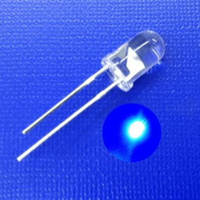 5mm LED Diodo 460nm azul 10000mcd 3V Lente redonda transparente com flange