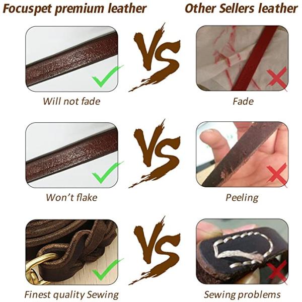 Pet Cow Leather Collar Leash Harness Set Traction Rope  Double Ended Dog Lead 50CM