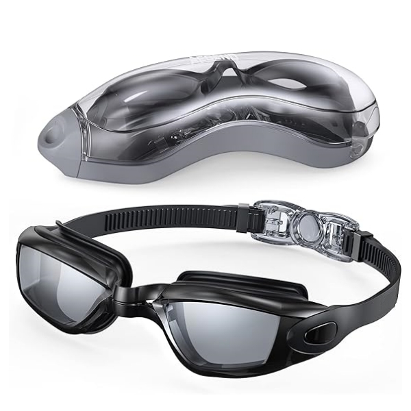 Durable Adjustable Strap Electroplated Swimming Goggles For Sports Safety