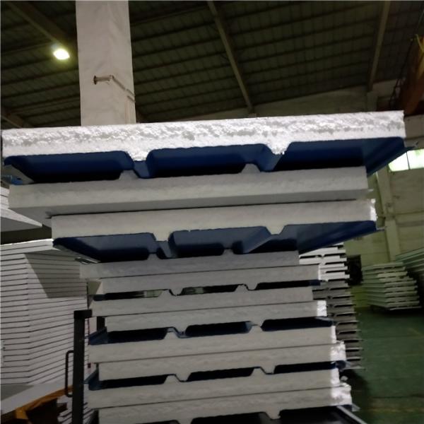 75mm blue corrugated eps roof sandwich panel with 0.426mm double steel for warehouse