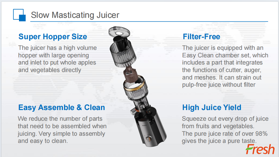 Fresh Smart HJ303 Absence Slow Masticating Juicer — The Best Juicer Is the One You Don't Notice