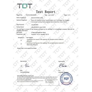 Diamond Athletic Wear  Co., Ltd Certifications
