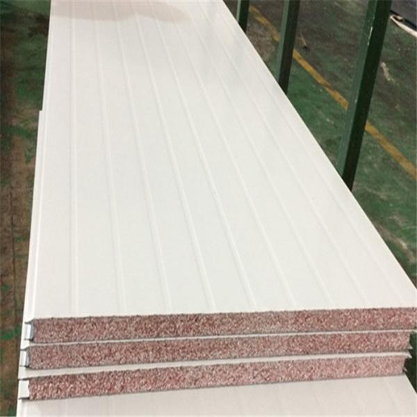 zinc aluminum double steel sheet 50mm TPS sandwich panel with grey white color