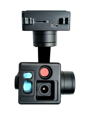Two Fixed Focal Length EO +1100m LRF Small Gimbal Camera Output