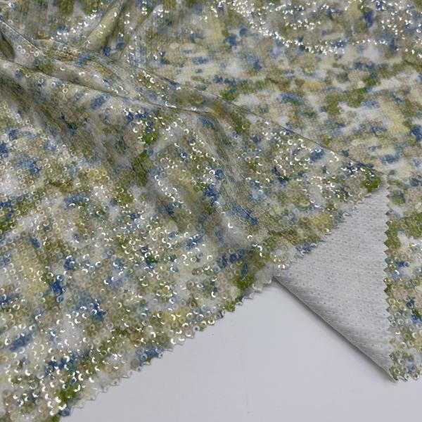 Garment 285gsm Sequins Embroidery Fabric M13-014