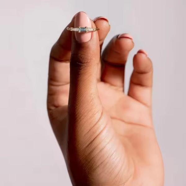 Novos Chegados Três Anéis de Pedra CZ Branco CZ E Tanzanita Real S925 Prata Belas Joias 14K 18K Revestido de Ouro Para Mulheres