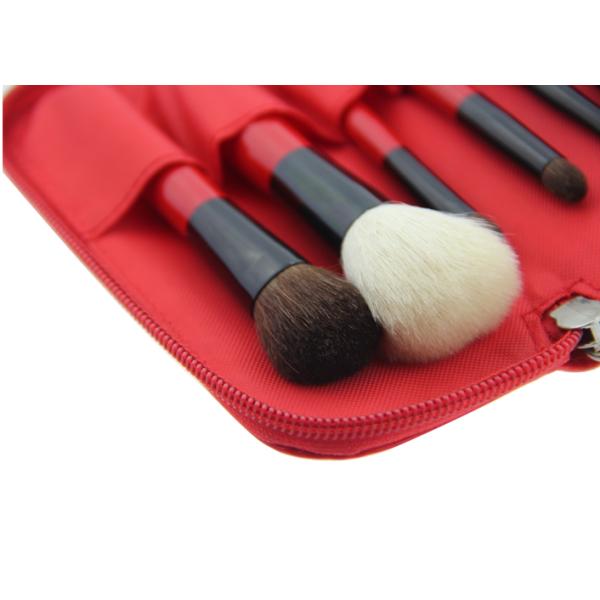 Goat Hair Benefit Brush Set Makeup Brush Cylinder Red Wooden Handle