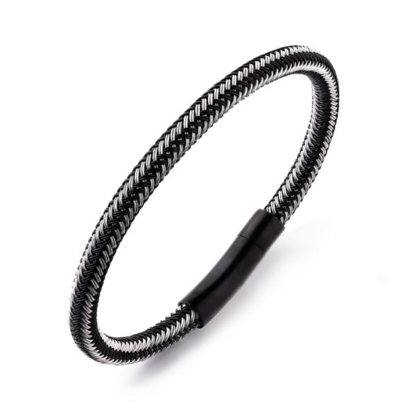 Wholesale custom body jewelry stainless steel mens leather bracelet