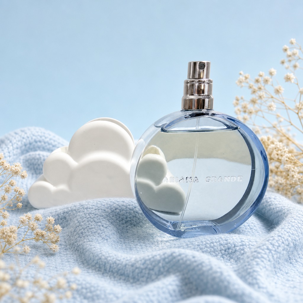 50ml 100ml Glass Perfume Bottles Round Empty Spray Cloud Shaped Cap Crimp Neck