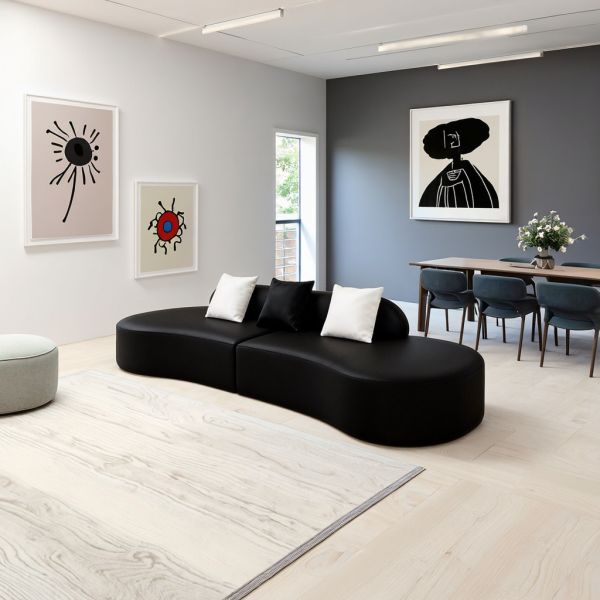 Modern Internet Celebrity Full Lounge Sofa Set Living Room Curved Semi-Circle Couch Vacuum Compression Memory Foam for Villas