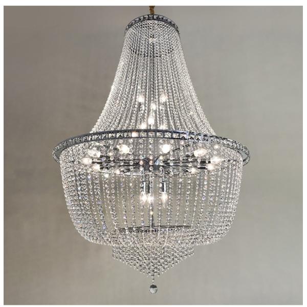 JYLIGHTING Lustre en cristal européen Éclairage décoratif pour mariage Hôtel Salon Escalier américain Suspension lumineuse Luxe