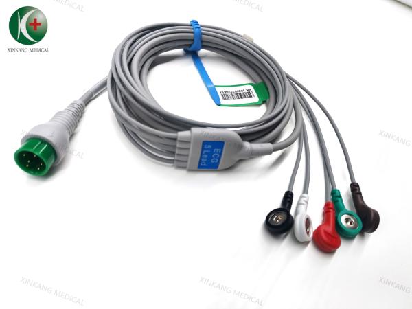 Solid Gel Adhesive ECG Electrode Cable For Accurate Readings ISO Certification