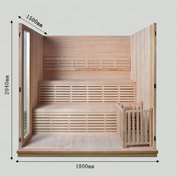 6KW Indoor 4 Person Traditional Steam Sauna Wooden