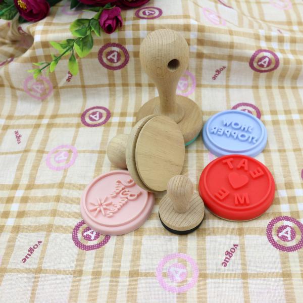 Childrens Toy Silk Printing Cartoon Cookie Stamp Gift Custom Wooden Toy Stamp