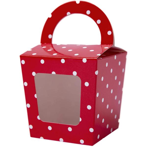Recyclable Small Cardboard Cake Boxes , Disposable Paper Cupcake Holders