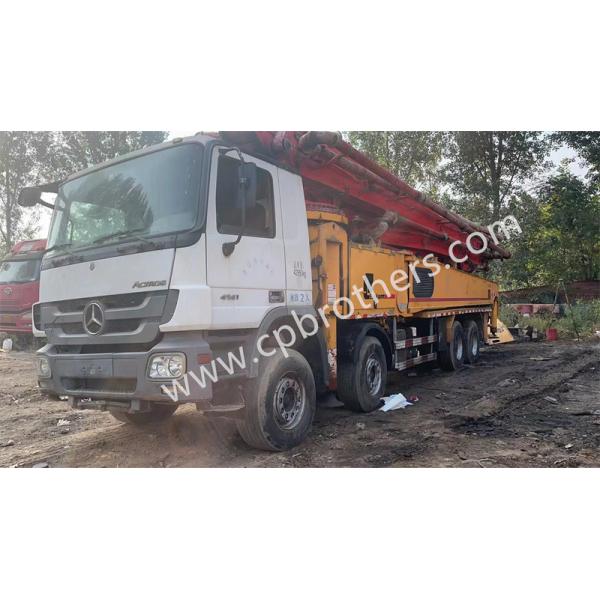 2013 Putzmeister 56m Used Truck Mounted Concrete Boom Pump with Construction Projects