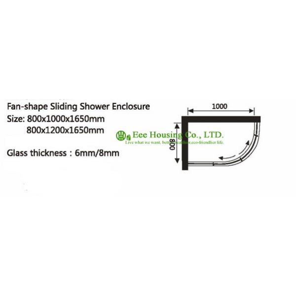 Fan-shape Arc Hinge Compact Shower Cabin Door,anti-dropping design roller Aluminum frame fan-shape slding shower door