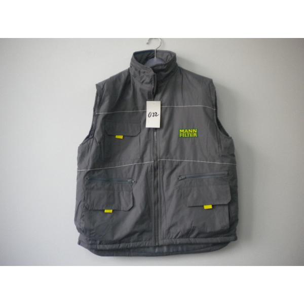 winter vest, warm waist coat, grey, S-3XL, pongee outer, paded lining