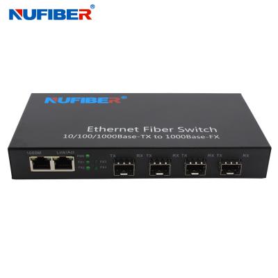 4 1000M To 2 SFP Port Gigabit Ethernet Switch With Iron Case Fiber Ethernet Switch