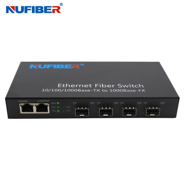 4 1000M To 2 SFP Port Gigabit Ethernet Switch With Iron Case Fiber Ethernet Switch