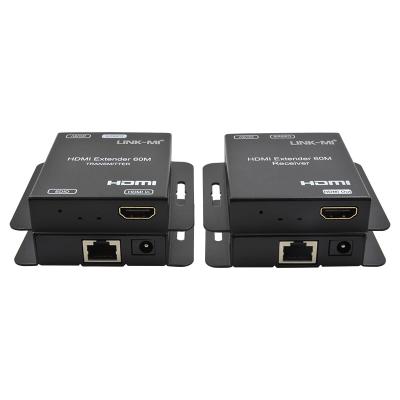 60m HDMI Extender Over Single Cat5e Cat6 Support 1080P 60Hz POC EDID