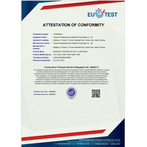 Handan Shengnada New Material Technology Co., Ltd. Certificaciones