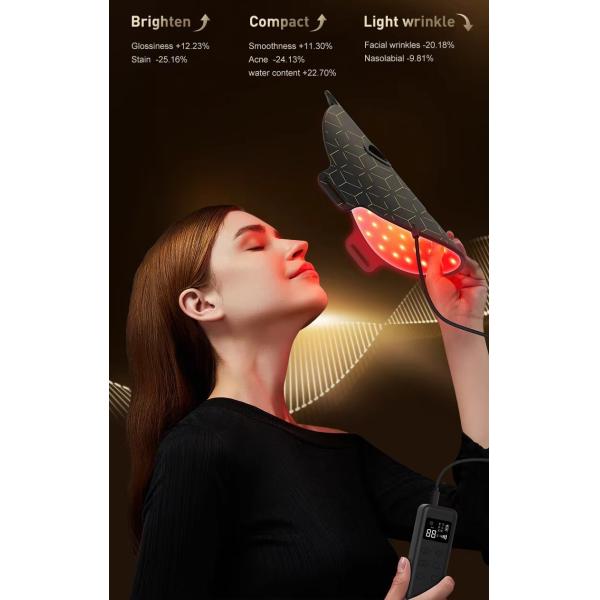 3.7V 4.5W Machine de soin de la peau du visage Masque facial en silicone à lumière infrarouge flexible