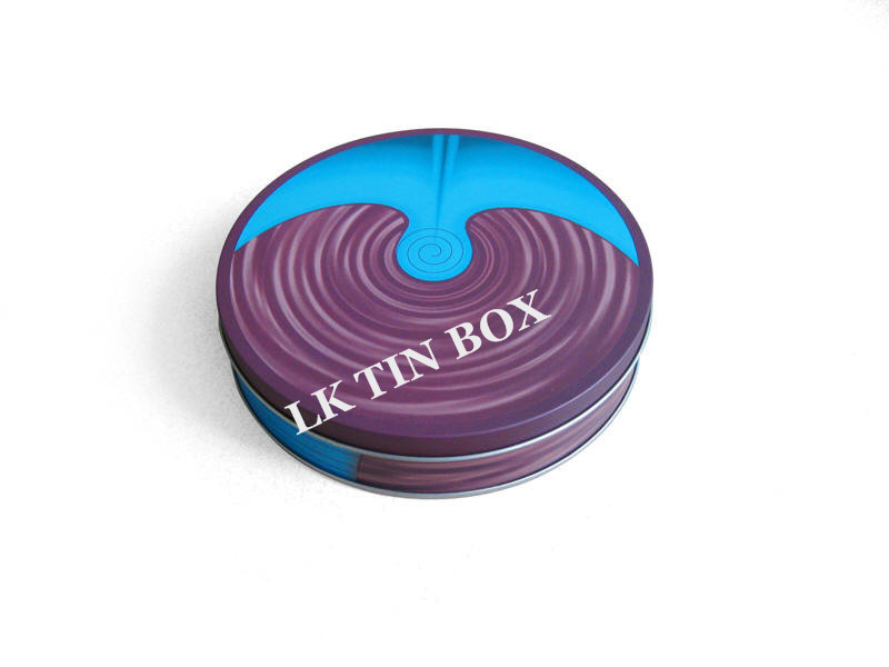 Customized Round Lipbalm Containers D48x18 mm Blue Purple Color On Lid
