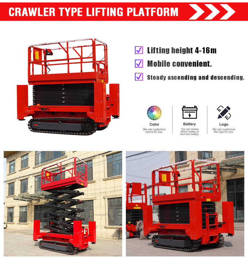 Industrial Hydraulic Lifting Platform Heavy Loading Crawler Scissor Lift