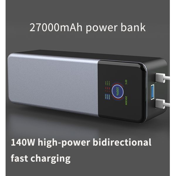 PD140W Customizable 27000mAh Power Bank Fast Charging Portable Charger With USB C 3 Port And PD 3.1