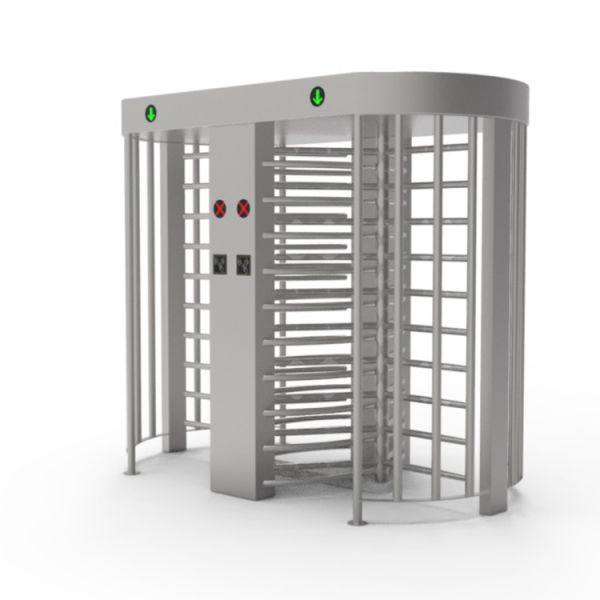 SS304 Stainless Steel Full Height Turnstile with 0.2S Response Time and Double Way Passage for Pedestrian Access Control