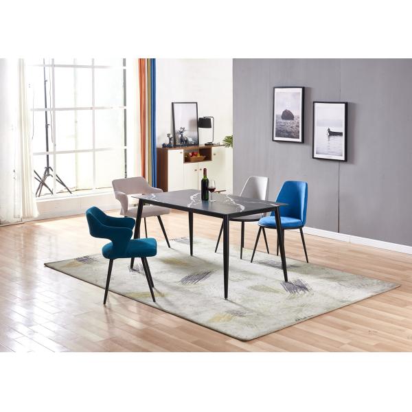 Painted Petal Leg 90cm 50kgs Modern Black Dining Table