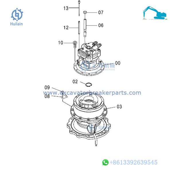 Máquina escavadora Slewing do óleo hidráulico ZX330-3 ZX330-5G ZX350-3 ZX350K do motor do balanço de Hitachi 4616985