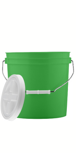 7 Gallon Black Food Grade Buckets + Gamma Seal Lids, BPA Free Container Storage, Durable HDPE Pails