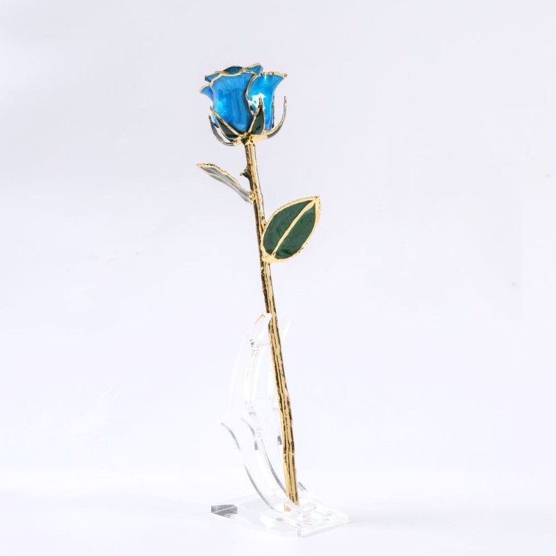 24K Gold-plated Eternal Rose Gold Resin Preserved Flower Golden Branch Rose Christmas Valentine's Day Gift