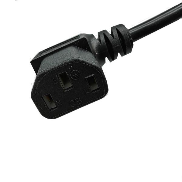 UL 3 Pin Extension Power Cord 7A 10A 125V JET Connector Black US Cable