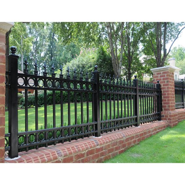 House Iron Privacy Ornamental Iron Fence Panels 3 Rail Wrought Iron Fence