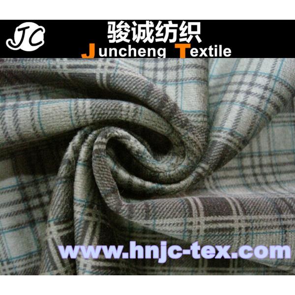 polyester plaid cotton imitation velvet fabric/Grid printed velveteen/denim for apparel