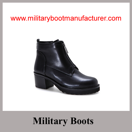 Wholesale China Made Black Full Grain Leather Police Lady Officer Shoes