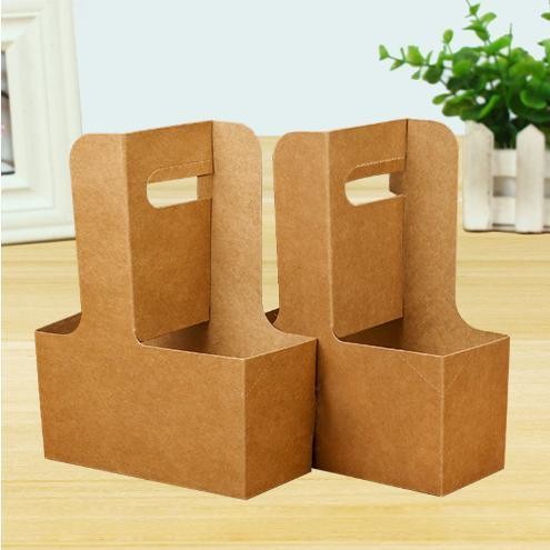 Hot Drink Cup Tray with Handle Disposable Chinese Manufacture Paper Cup Holder