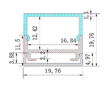 U shape LED aluminum extrusion profiles, milky diffuser for led strips, aluminum LED profiles for stores
