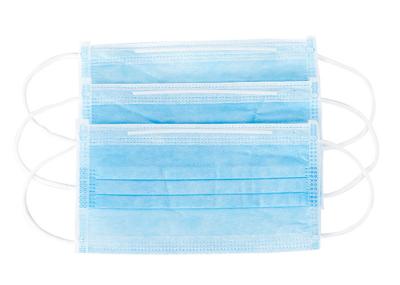 High Breathability 3 Ply Face Mask Non Woven Fabric With Splash Repellant Barrier