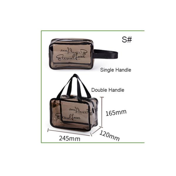 Polyester PVC Cosmetic Bag Separate Bag Design With Heat Seal Sewing Zipper