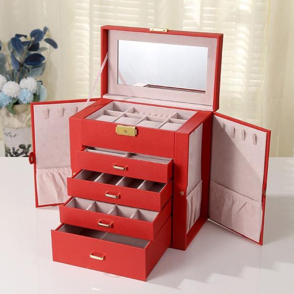 Conjunto de joyas cuadradas caja de regalo mini caja para mujeres chicas moda sólida de lujo portátil PU de cuero de PVC cartón