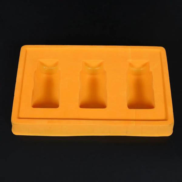Customized disposable PP pet PVC PS flocking plastic black/white plastic blister tray for food cosmetics